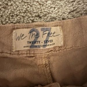 we the free. free people linen trousers in tan/brown